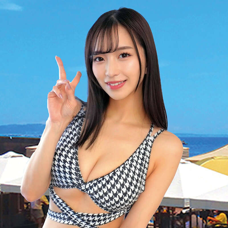 「【素人】童貞美大生が巨乳ビキニ痴女にナンパされ騎乗位で筆おろし中出し体験」のサンプル画像1枚目