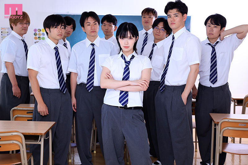 「石原希望 美乳制服姿の転校生が乱交で激しいフェラと中出しに従順メス堕ち」のサンプル画像1枚目