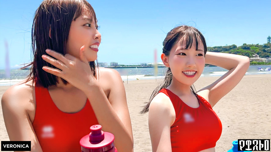 「【素人】【なの＆ちなみ】小麦肌のビーチバレー美少女と夏の夜の濃厚プレイ【中出し】」のサムネイル